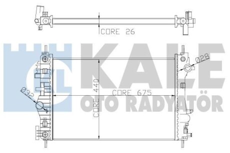 KALE OPEL Радиатор охлаждения Insignia 2.8i V6 08-,Chevrolet Malibu 2.4 KALE KALE OTO RADYATOR 352300