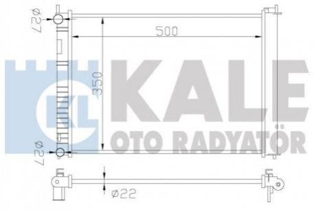 KALE FORD Радиатор охлаждения Fiesta V,Fusion 1.25/1.6 01-,Mazda 2 KALE KALE OTO RADYATOR 349500