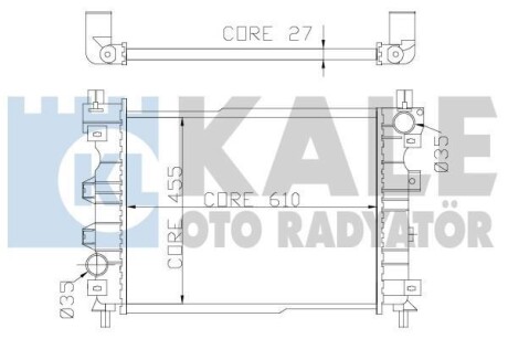 KALE LANDROVER Радиатор охлаждения Freelander 1.8/2.5 98- KALE KALE OTO RADYATOR 350800