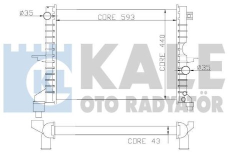 KALE LANDROVER Радиатор охлаждения Discovery II 2.5Td 98- KALE KALE OTO RADYATOR 350400