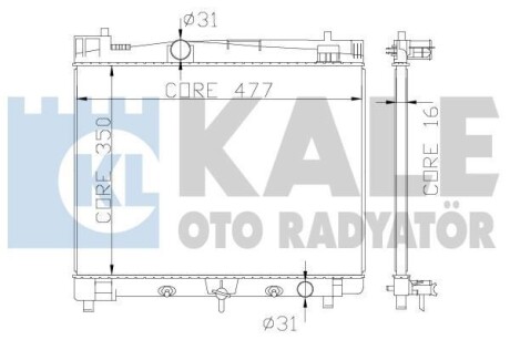 KALE TOYOTA Радиатор охлаждения с АКПП Yaris 1.0/1.3 05- KALE KALE OTO RADYATOR 342210