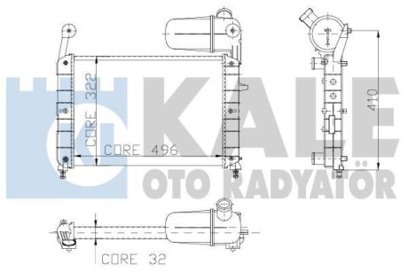 KALE FIAT Радиатор охлаждения Tempra,Tipo 1.4/1.6 88- KALE KALE OTO RADYATOR 101500