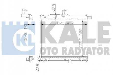 KALE HYUNDAI Радиатор охлаждения i10 1.1/1.1CRDi 08- KALE KALE OTO RADYATOR 358300