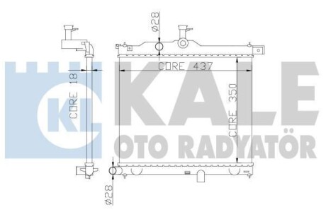 KALE HYUNDAI Радиатор охлаждения i10 1.1/1.1CRDi 08- KALE KALE OTO RADYATOR 358300 (фото 1)