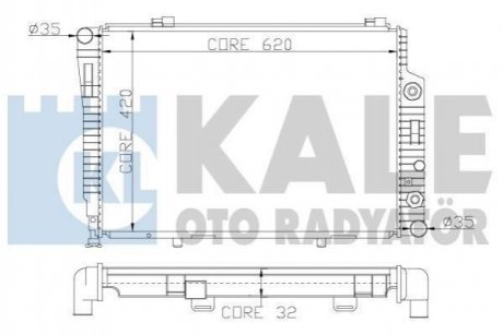 KALE DB Радиатор охлаждения с АКПП W202 1.8/3.2 93- KALE KALE OTO RADYATOR 360300