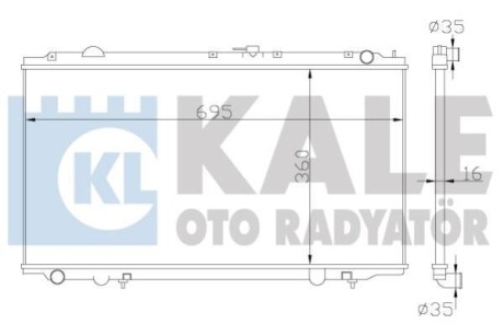 KALE NISSAN Радиатор охлаждения Primera 1.6/2.0 96- KALE KALE OTO RADYATOR 363100