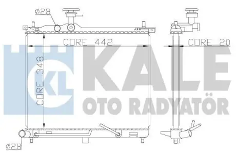 KALE HYUNDAI Радиатор охлаждения с АКПП i10 1.1 08- KALE KALE OTO RADYATOR 341970
