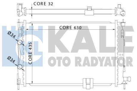 KALE NISSAN Радиатор охлаждения Qashqai 2.0dCi 07- KALE KALE OTO RADYATOR 342060