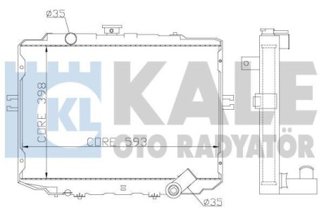 KALE HYUNDAI Радиатор охлаждения H100,H-1 2.5D 97- KALE KALE OTO RADYATOR 342295