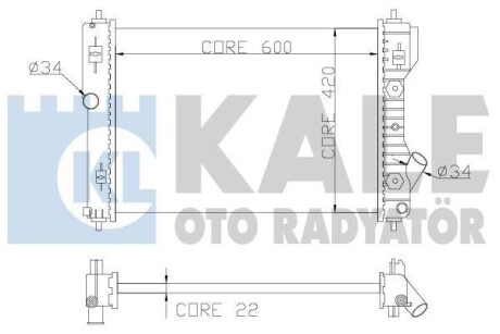 KALE CHEVROLET Радиатор охлаждения Aveo KALE KALE OTO RADYATOR 355000