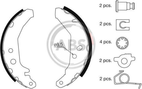 Колодки гальмівні задн. Fiesta (93-97) A.B.S A.B.S. 8855