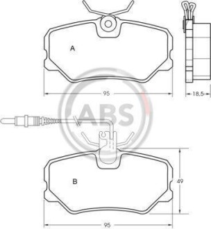 Колодки гальмівні перед. 405 (92-99) A.B.S A.B.S. 36651