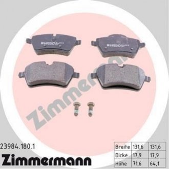 Тормозные колодки дисковые ZIMMERMANN 239841801 (фото 1)