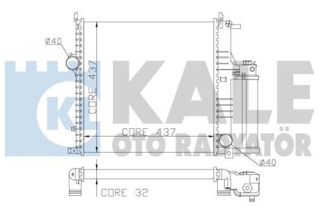 KALE FIAT Радиатор охлаждения Grande Punto 1.3d 08-,Opel Corsa D 1.0/1.4 06- KALE OTO RADYATOR 352100 (фото 1)