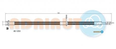 Шланг тормозной пер. прав. SUZUKI Grand Vitara 1.6 08- ADRIAUTO 48.1253 (фото 1)