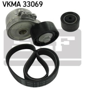 Комплект поліклиновий (ремінь+ролики) SKF VKMA 33069