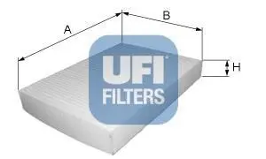 Фільтр, повітря у внутрішньому просторі UFI 53.122.00