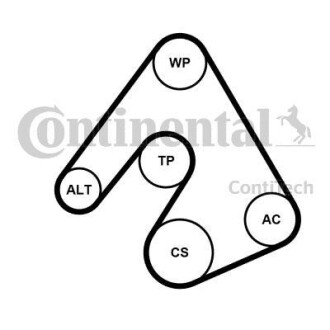 Комплект (ремінь+ролики) CONTITECH 5PK1207 K1