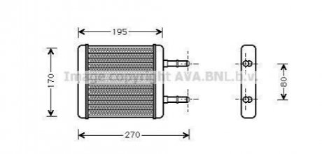 Радиатор печки [OE. 97221-22000 / 22001] AVA HY 6061 (фото 1)