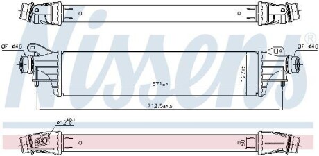 Інтеркулер OPEL ADAM (13-) 1.4 TURBO NISSENS 96310