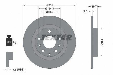 Тормозной диск (TMD) TEXTAR 92293703 (фото 1)