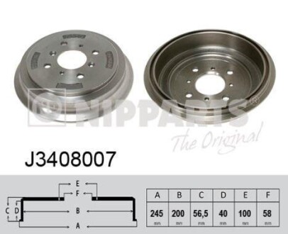 Тормозной барабан NIPPARTS J3408007