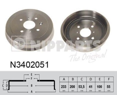 Гальмівний барабан NIPPARTS N3402051