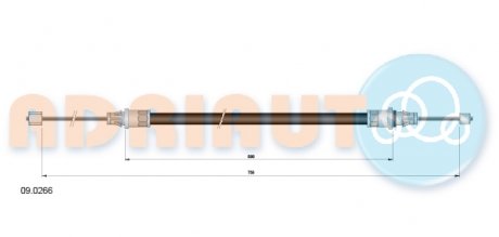 Трос зупиночних гальм ADRIAUTO 09.0266