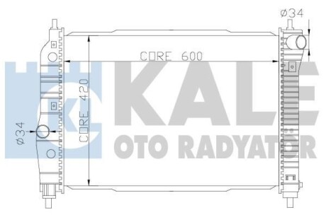 KALE CHEVROLET Радиатор охлаждения Aveo 1.4/1.5 03- (АКПП) KALE OTO RADYATOR 372300