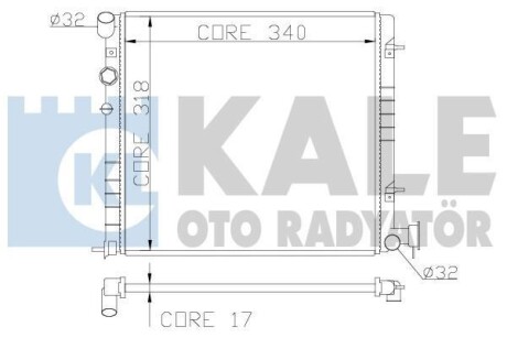 KALE HYUNDAI Радиатор охлаждения Accent II 1.3/1.5 00- KALE OTO RADYATOR 372500