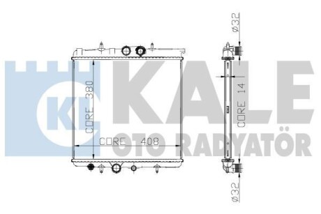 KALE PEUGEOT Радиатор охлаждения 307 1.4 00- KALE OTO RADYATOR 213200