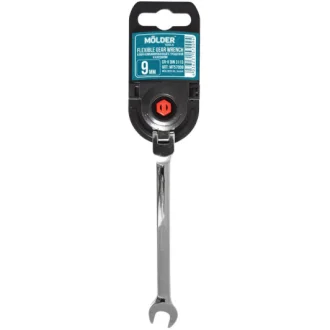 Ключ комбинированный трещоточный I-образный 9 мм с шарниром MOLDER MT57009