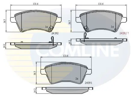 - Гальмівні колодки до дисків Гальмівна система COMLINE CBP31513