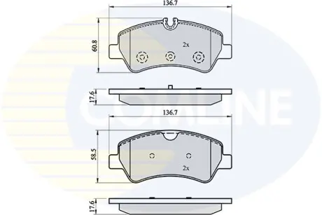 - Гальмівні колодки до дисків Гальмівна система COMLINE CBP02143