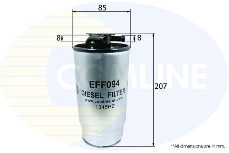 - Фільтр палива (аналогWF8263/KL160/1) Фільтри COMLINE EFF094