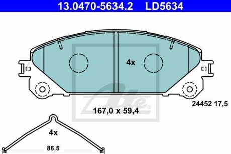 Колодки тормозные керамические LEXUS RX 3,5 09- ATE 13047056342