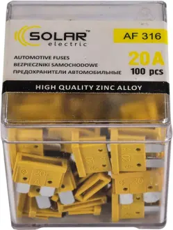 Запобіжник автомобільний FT8 20A 100 шт. SOLAR AF316