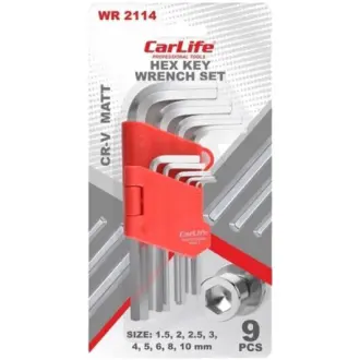 Набір ключів шестигранних 1,5-10 мм 9 шт CARLIFE WR2114