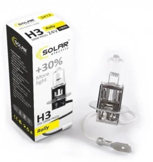 Автолампа Rally H3 PK22s 100 W прозора SOLAR 2413