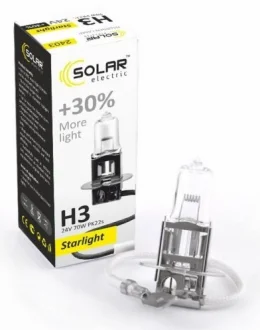 Автолампа Starlight +30 H3 PK22s 70 W прозора SOLAR 2403