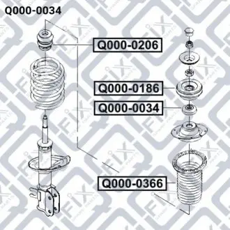 ПОДШИПНИК АМОРТ ПЕРЕДН Q000-0034 Q-FIX Q0000034