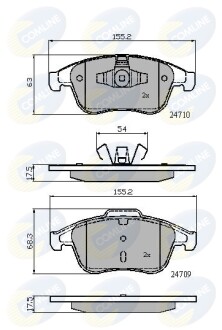 - Гальмівні колодки до дисків Гальмівна система COMLINE CBP02001 (фото 1)