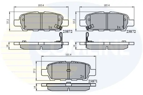 - Гальмівні колодки до дисків Гальмівна система COMLINE CBP3912