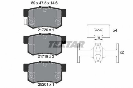 Гальмівні колодки дискові (TMD) TEXTAR 2172001