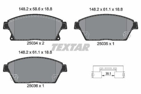 Гальмівні колодки дискові (TMD) TEXTAR 2503481