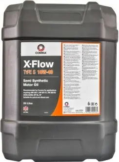 Фото запчастини Моторна олива X-Flow Type S 10W-40 напівсинтетична 20 л COMMA XFS20L Моторна олива X-Flow Type S 10W-40 напівсинтетична 20 л COMMA XFS20L