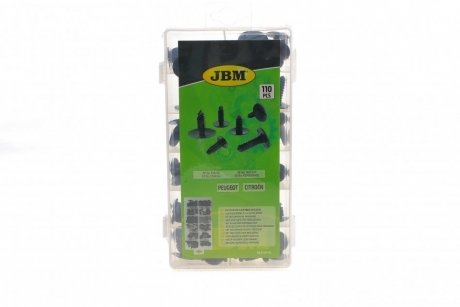 Набір кліпс пластмасових для обивки (110 шт) (PSA) JBM 53715 (фото 1)