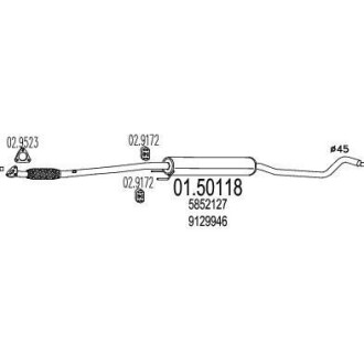 Средняя часть выхлопной системы (Резонатор) MTS 01.50118