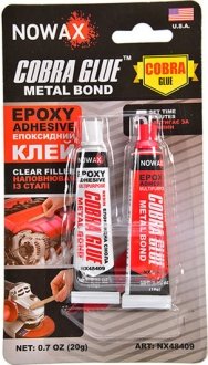 Клей епоксидний, сталевого кольору Metal Bond Epoxy Adhesive 20г. NOWAX NX48409