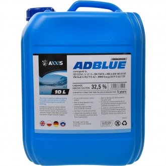 Рідина AdBlue для зниження викидів систем SCR (сечовина) 10 л AXXIS 502095 AUS 32 (фото 1)